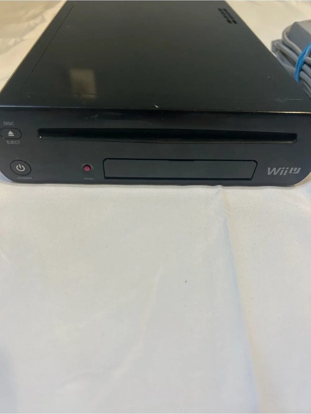 Nintendo Black Wii U Console with Gray Power Adapter